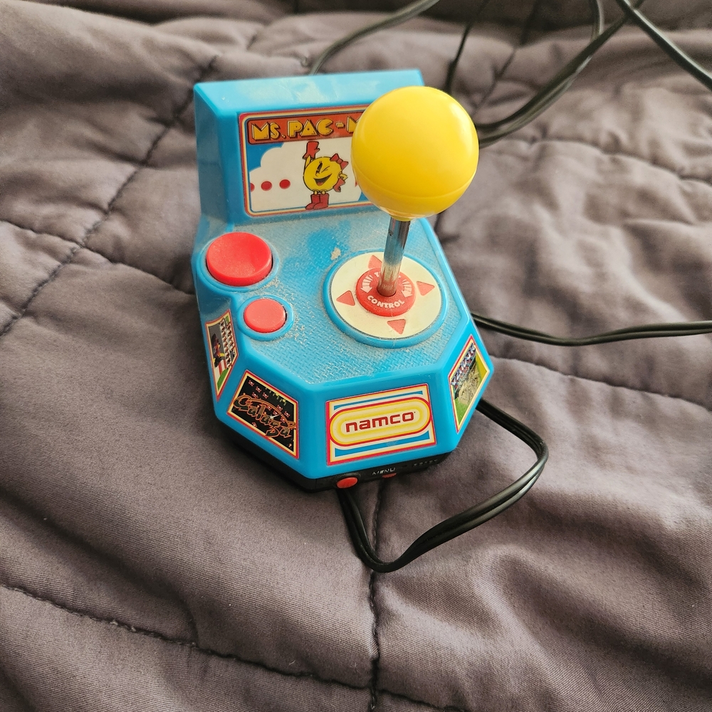 Blue and Yellow Retro Arcade Console